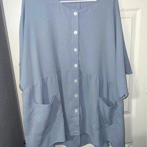 light blue button blouse